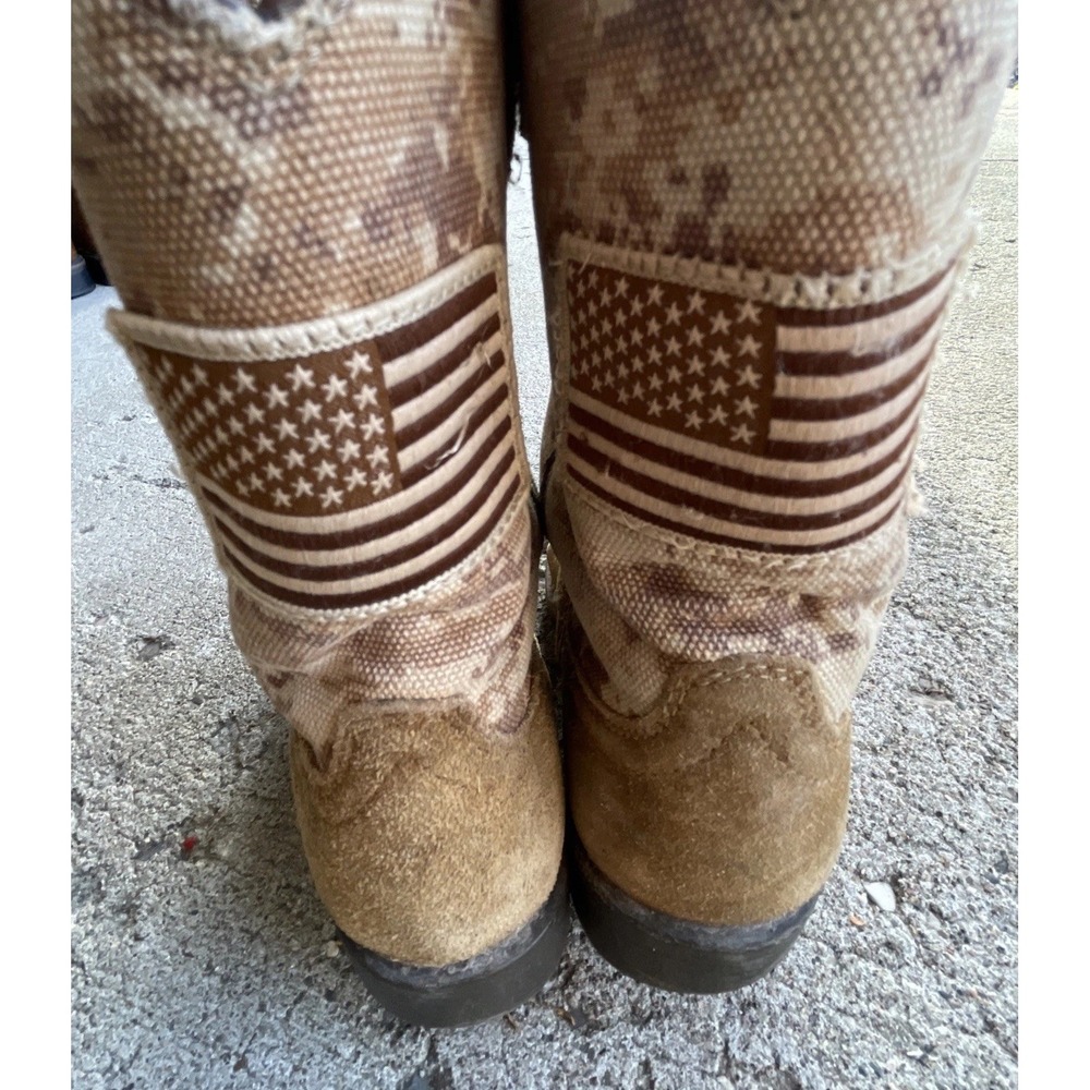 Ariat Youth 13 Patriotic Western Cowboy‎ Boots Leather Digital Camo Brown USA